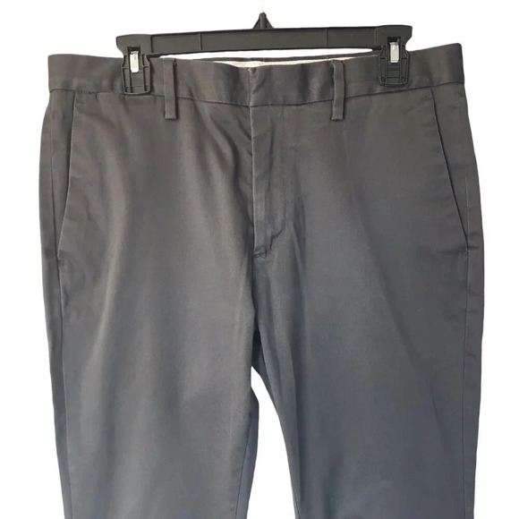 Banana Republic Chino Pants Charcoal Gray Fulton Skinny Fit Size 33 x 32 - Picture 10 of 12